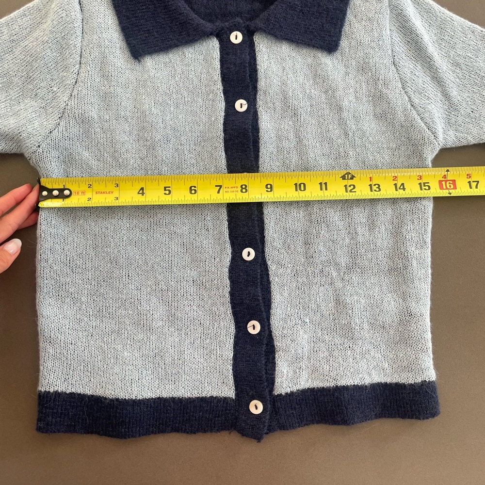 Commense Retro Memory Collared Knit Top Small - Picture 3 of 5